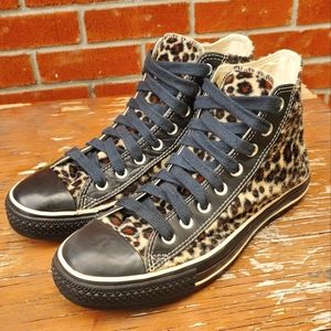 2002 Vintage Converse All Star Chuck Taylor Hi-Top Size Leopard Print Furry